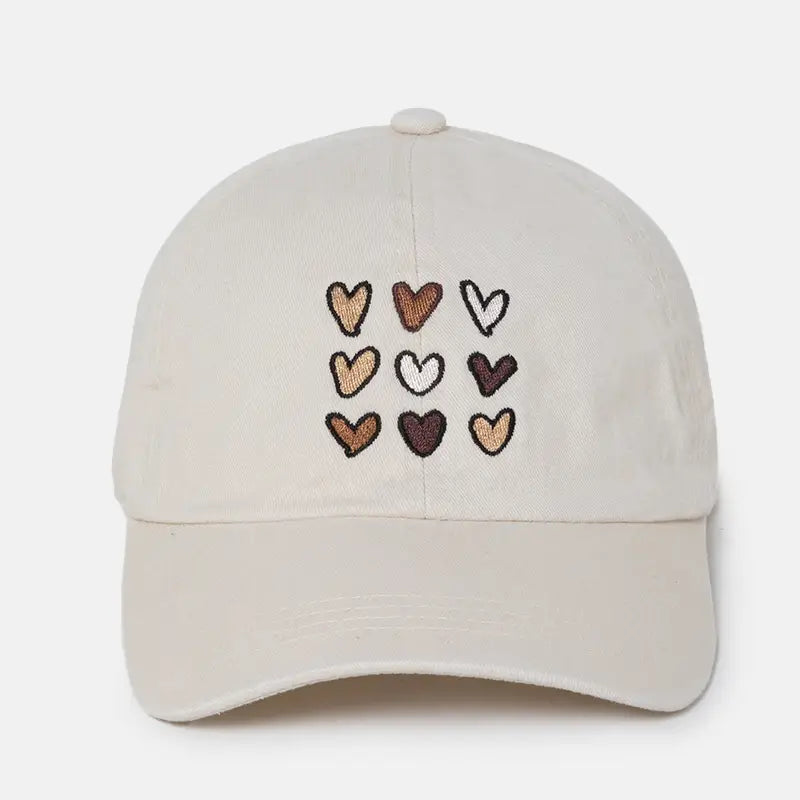 9 Heart Embroitered Baseball Hat