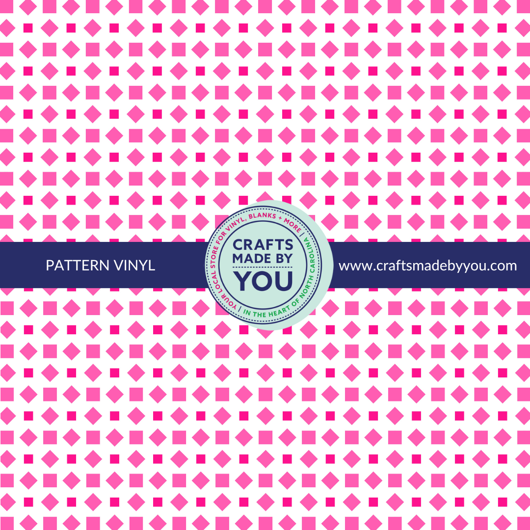 12" x 12" Pattern Adhesive Vinyl - Pink Shapes
