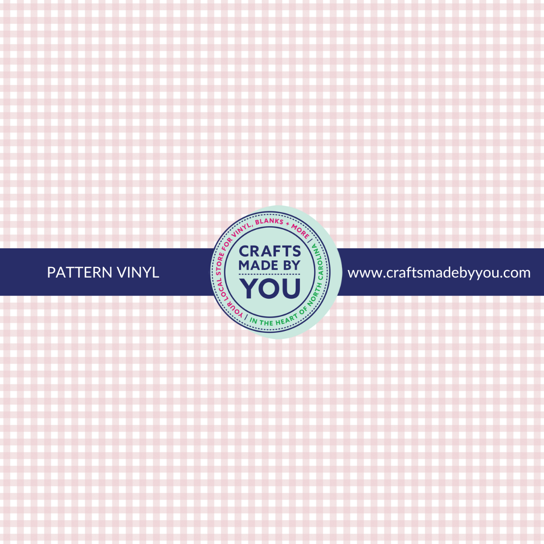 12" x 12" Pattern Adhesive Vinyl - Light Pink Gingham