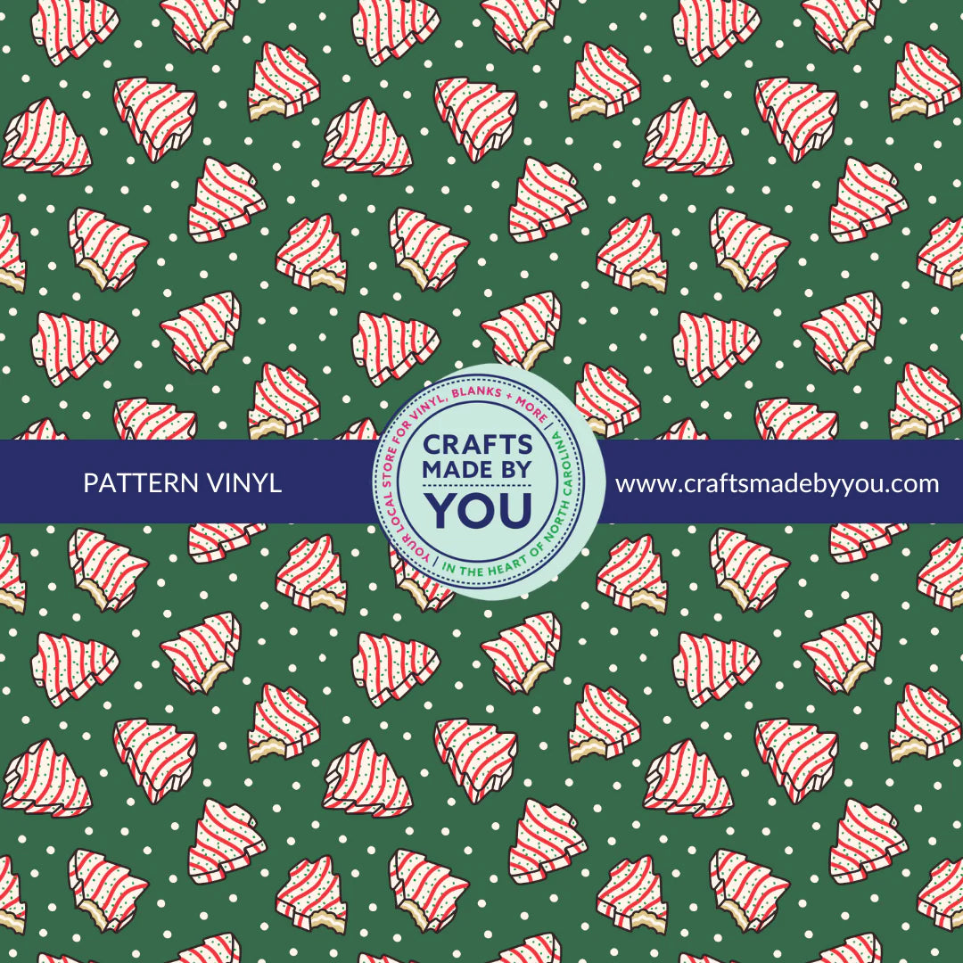 12" x 12" Pattern Adhesive Vinyl- Little Christmas Cake