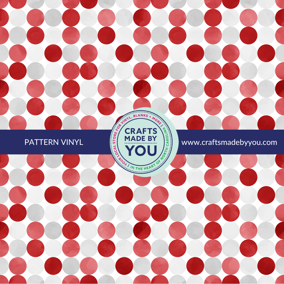 12" x 12" Heat Transfer Vinyl - Red + Grey Circles
