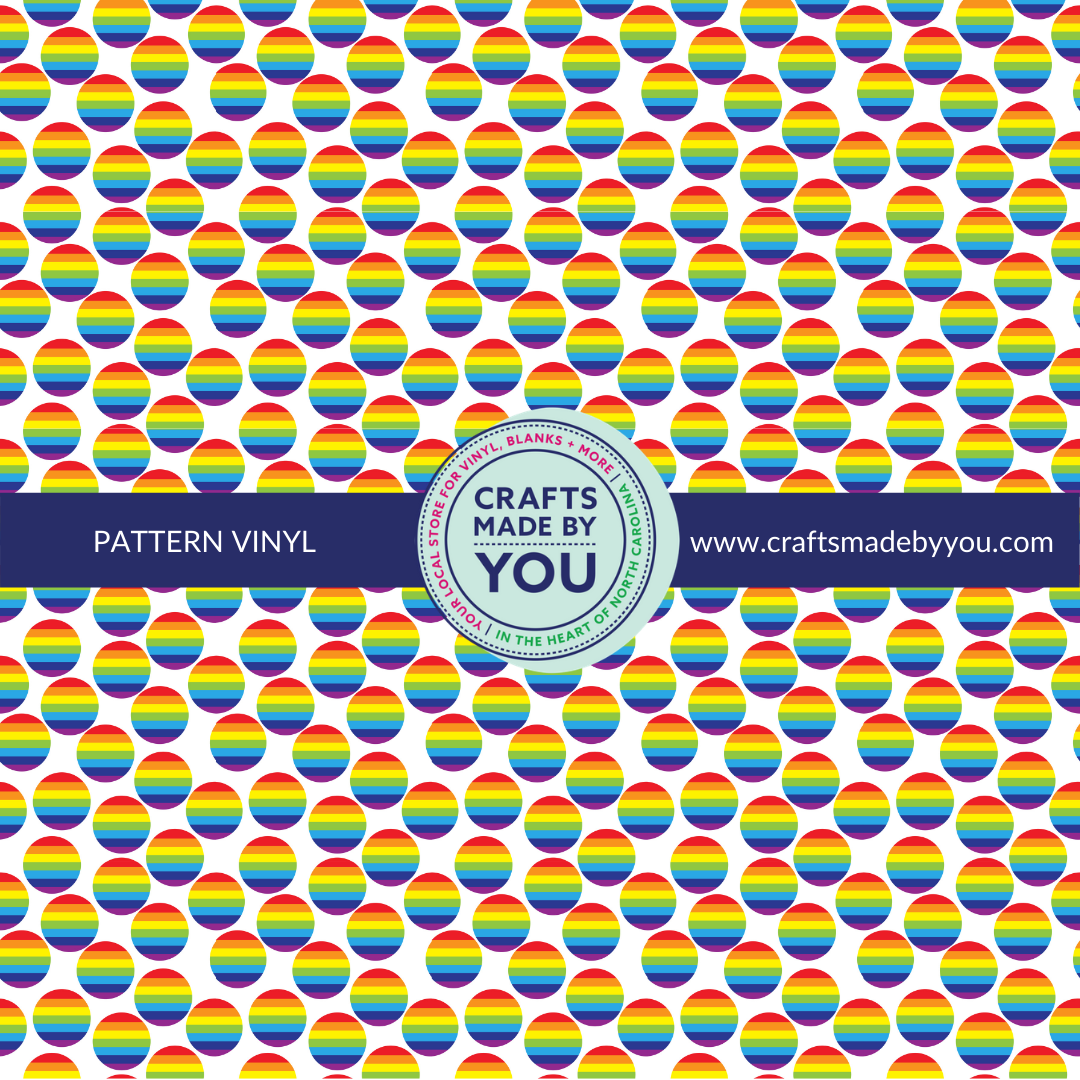 12" x 12" Pattern Adhesive Vinyl- Rainbow Circles