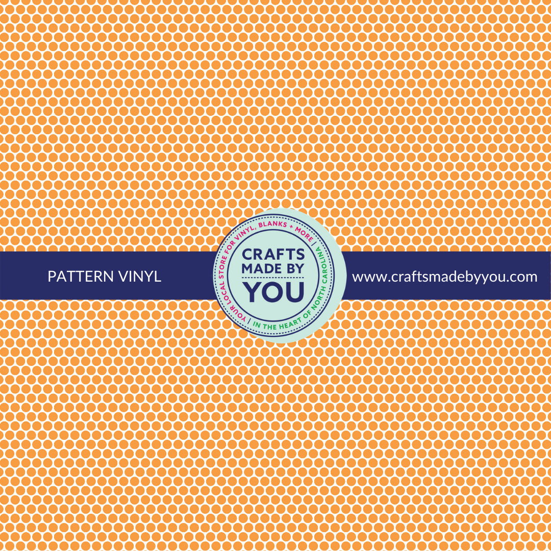 12" x 12" Heat Transfer Vinyl- Large Orange Dots