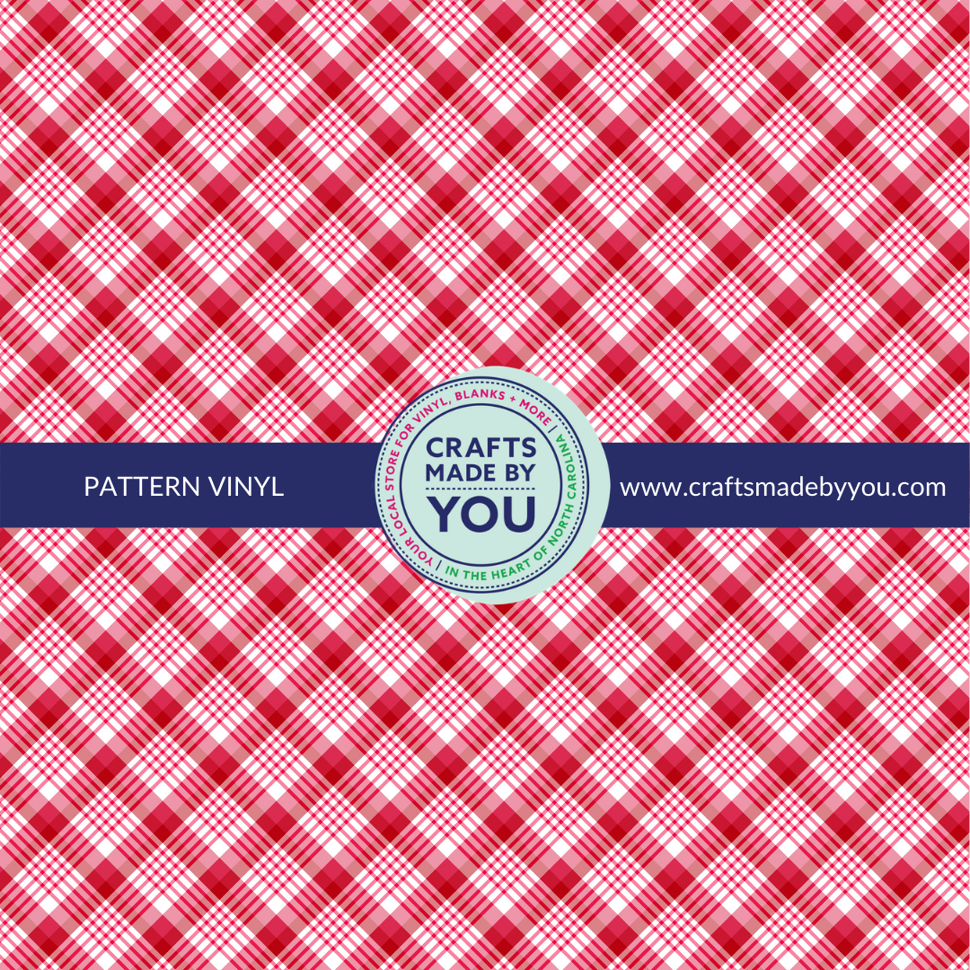 12" x 12" Heat Transfer Vinyl- Red Plaid 1