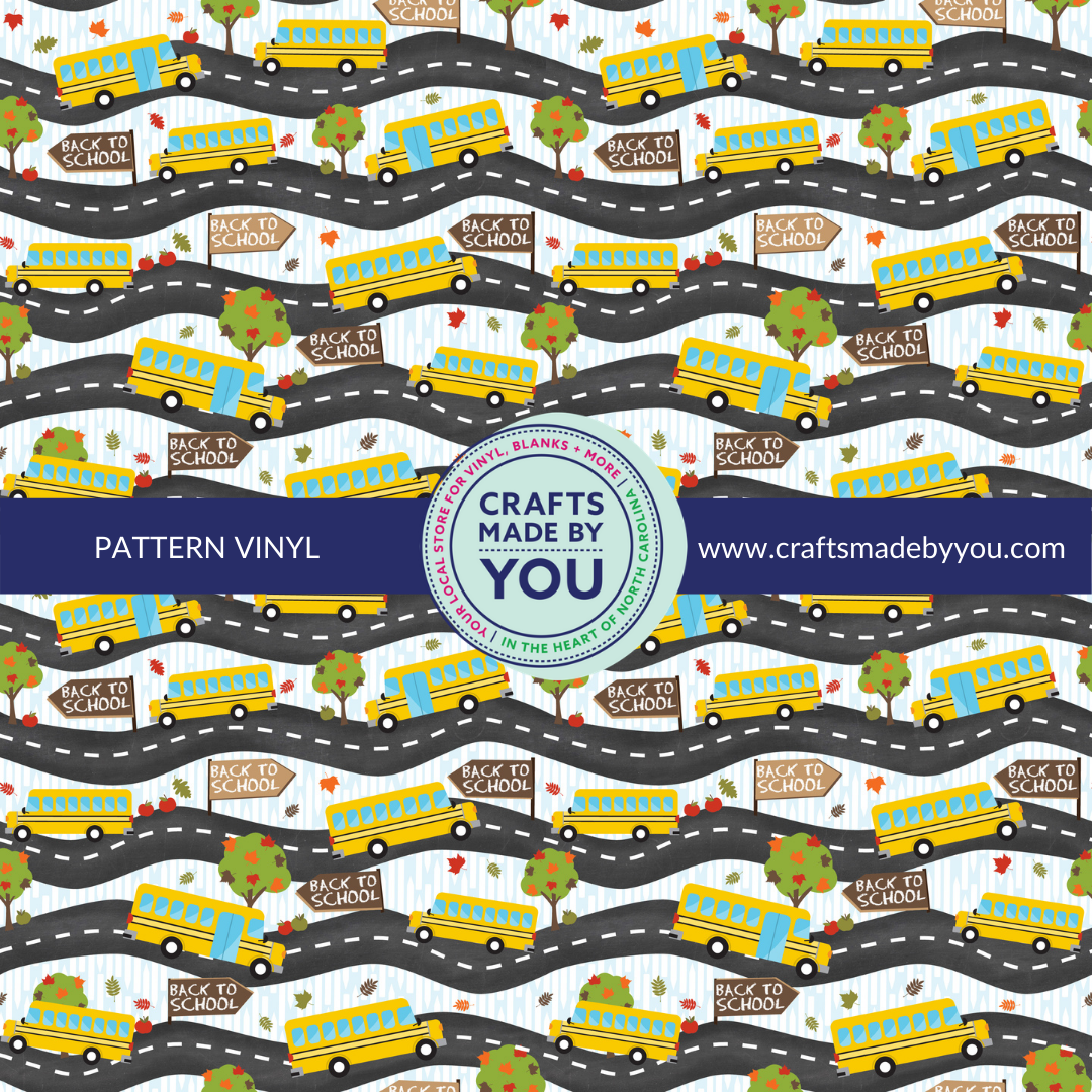12" x 12" Pattern Heat Transfer Vinyl- Bus Ride