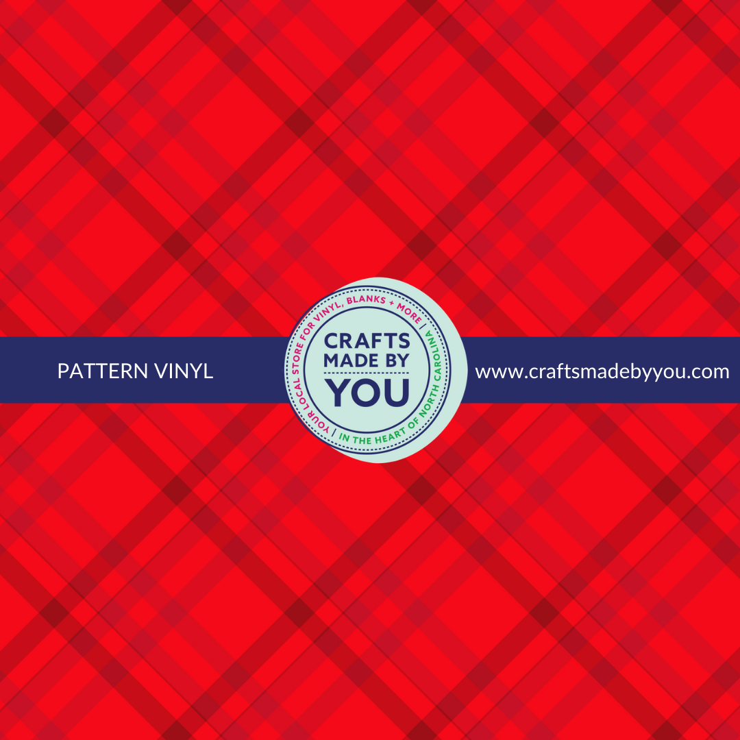12" x 12" Heat Transfer Vinyl- Red Plaid 4