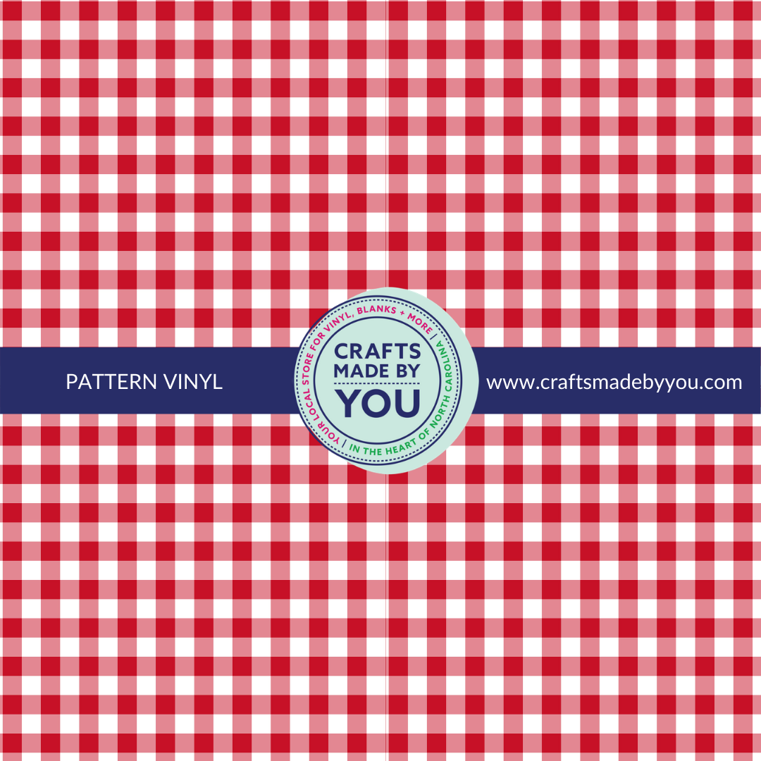 12" x 12" Heat Transfer Vinyl- Red Gingham