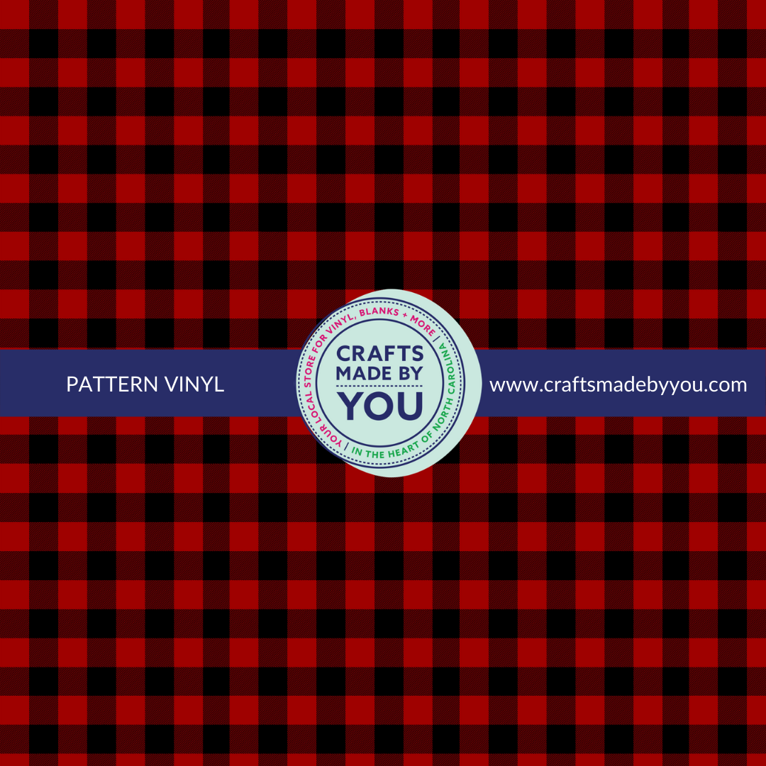 12" x 12" Heat Transfer Vinyl- Red & Black Buffalo Plaid