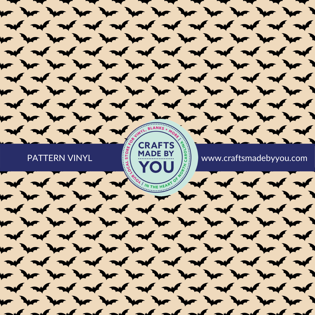 12" x 12" Pattern Adhesive Vinyl- Black Bats