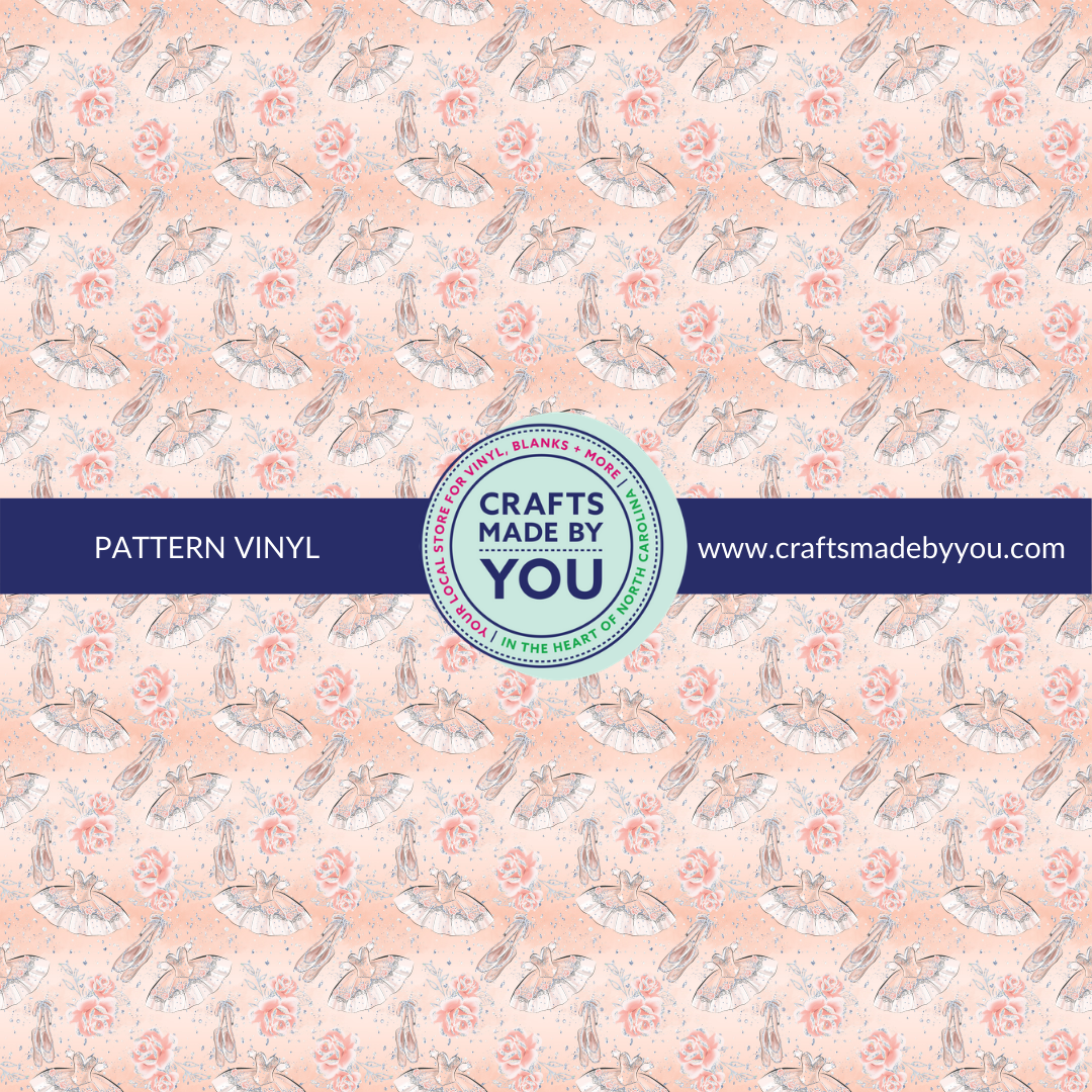 12" x 12" Pattern Adhesive Vinyl- Pink Ballerina