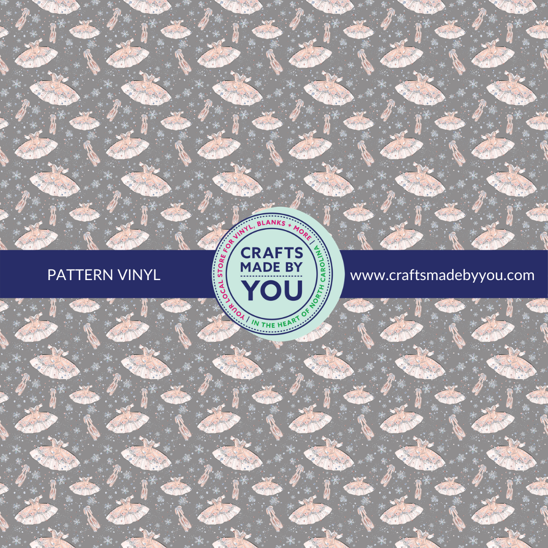 12" x 12" Pattern Heat Transfer Vinyl- Snowy Ballerina