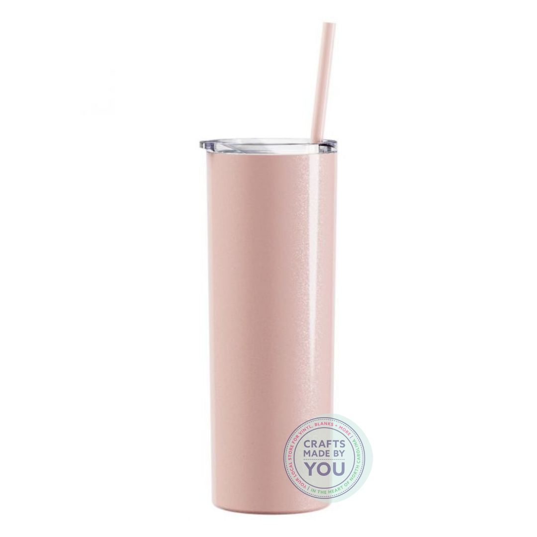 20 oz. Skinny Steel: Glitter Blush