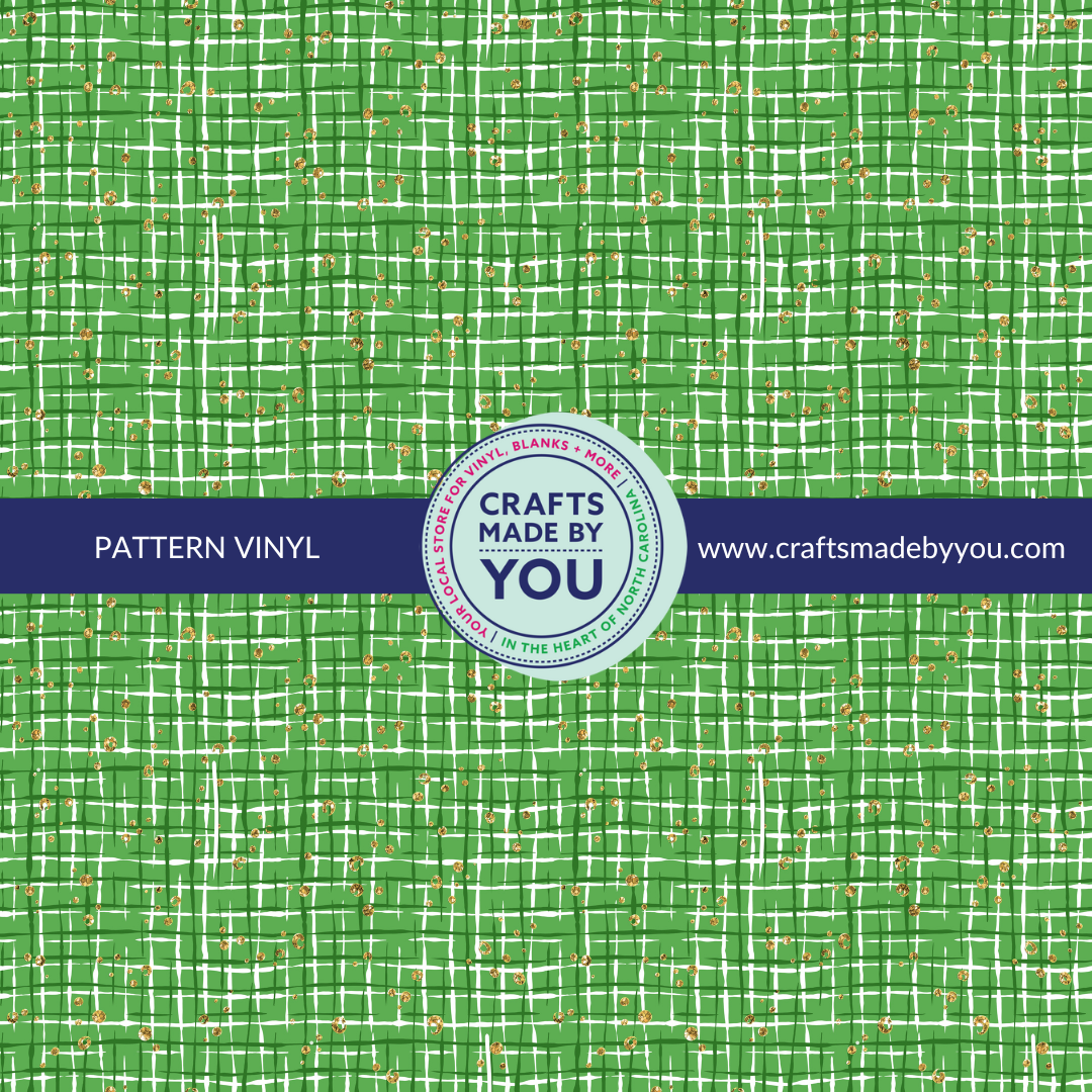 12" x 12" Heat Transfer Vinyl- Green and Gold Tweed