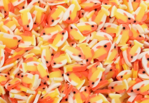 Kawaii Gold Fish Polymer Clay Slices - 15g. Bag