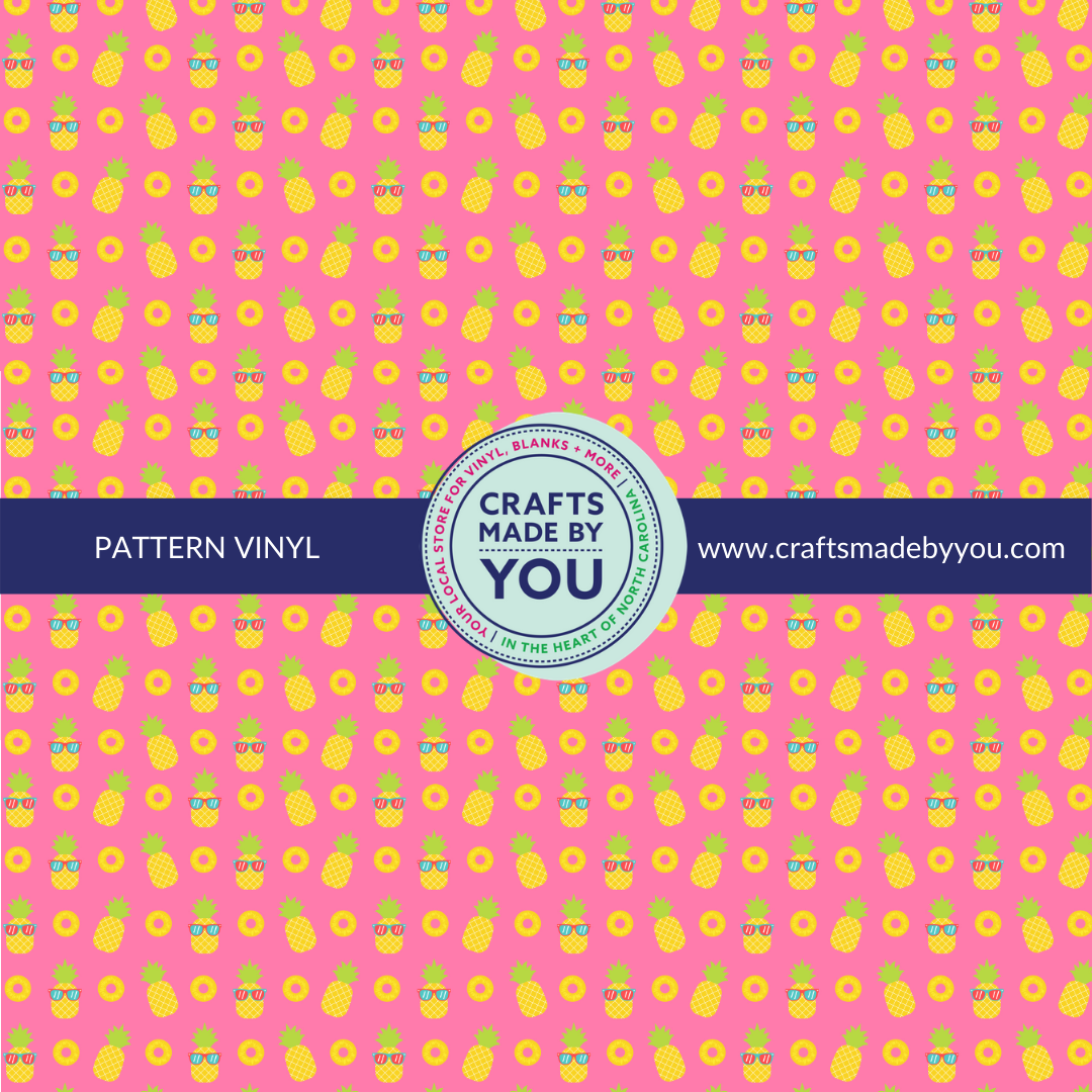 12" x 12" Pattern Adhesive Vinyl- Cool Pineapple