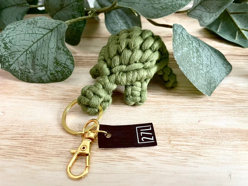 Macrame Turtle Keychain