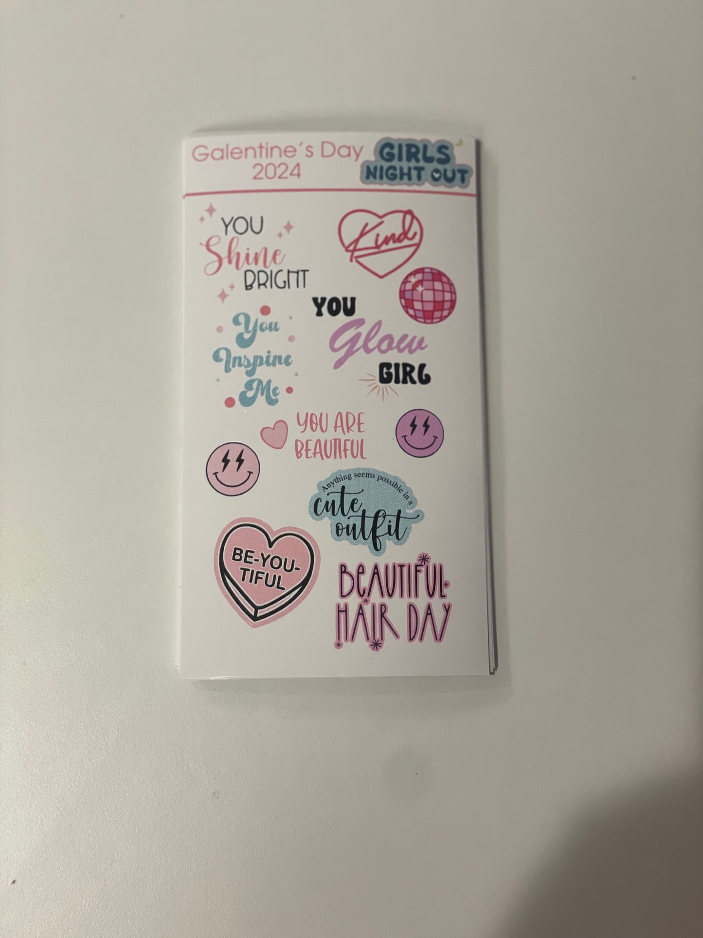 150 quantity Girls Night Out Galentine Custom Stickers