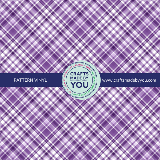 12" x 12" Heat Transfer Vinyl - Purple Plaid