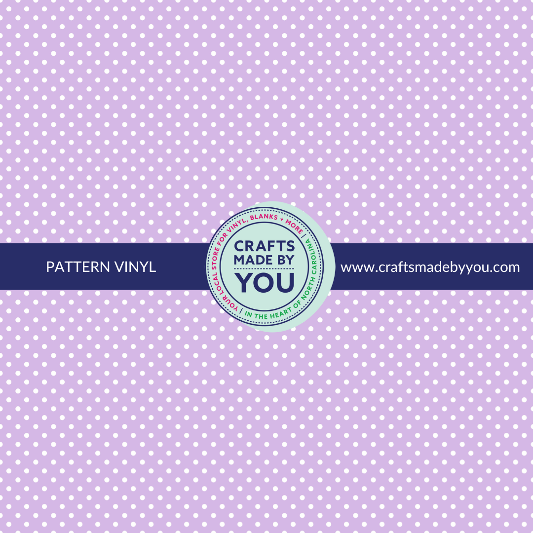 Pattern Adhesive Vinyl - Purple with White Polka Dot