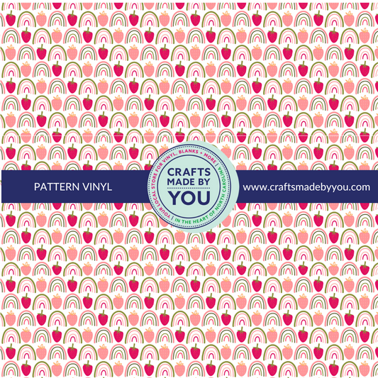 12" x 12" Heat Transfer Vinyl - Strawberry Rainbows