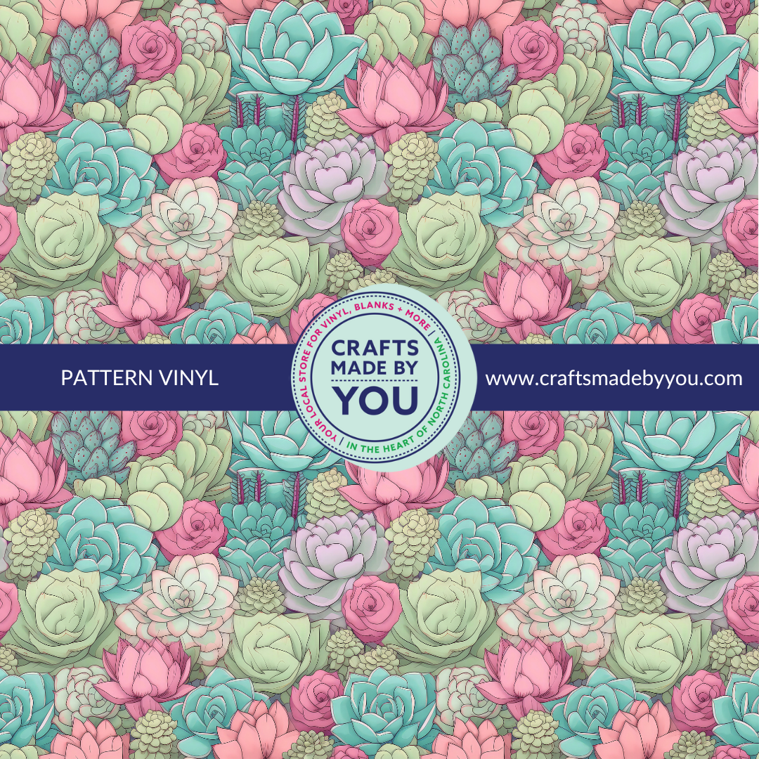 12" x 12" Heat Transfer Vinyl -  Succulent Garden