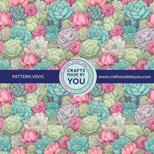 12" x 12" Heat Transfer Vinyl -  Succulent Garden