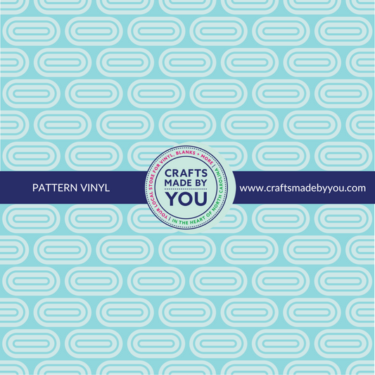 2" x 12" Heat Transfer Vinyl - Teal Geometric Ovals
