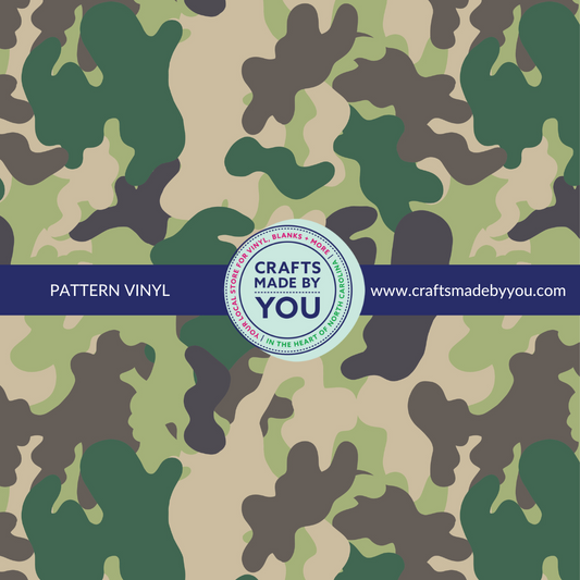 12" x 12" Heat Transfer Vinyl -  Green and Tan Camouflage