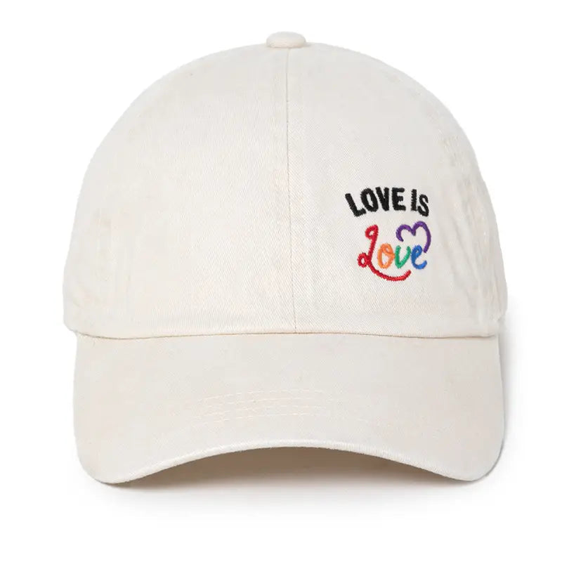 Love Is Love Embroidered Cotton Baseball Hat