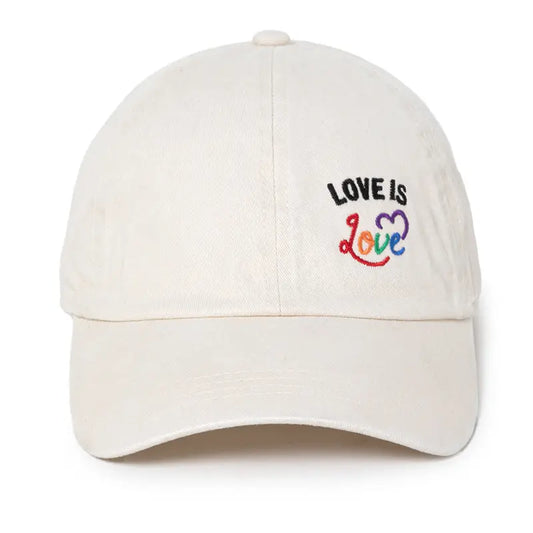 Love Is Love Embroidered Cotton Baseball Hat