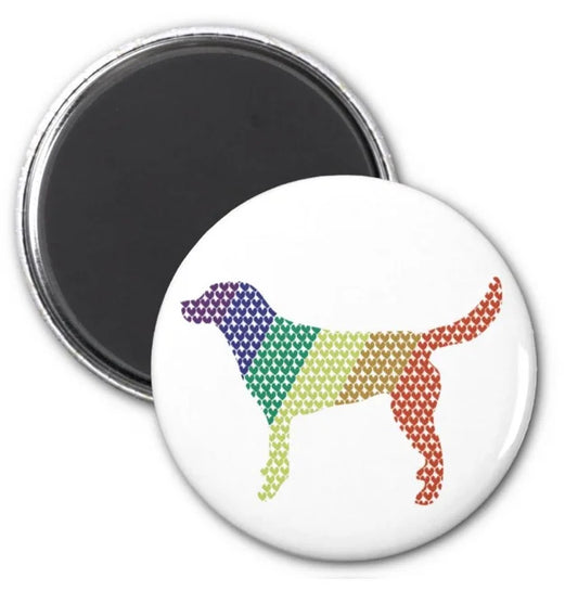 Heart Filled Rainbow Dog Magnet
