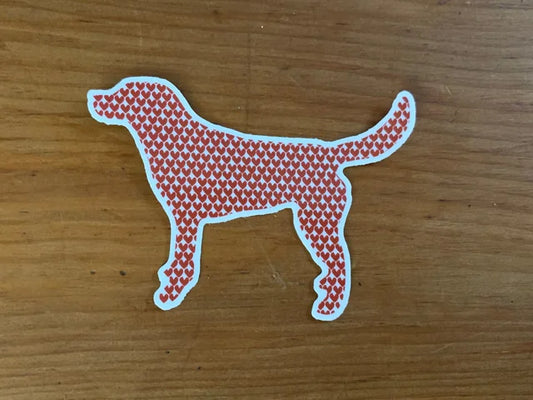 Hearts Dog Cut Out Sticker