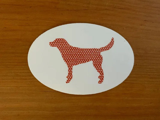 Hearts Dog Oval Sticker