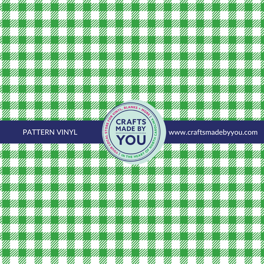 12" x 12" Heat Transfer Vinyl - Green Check