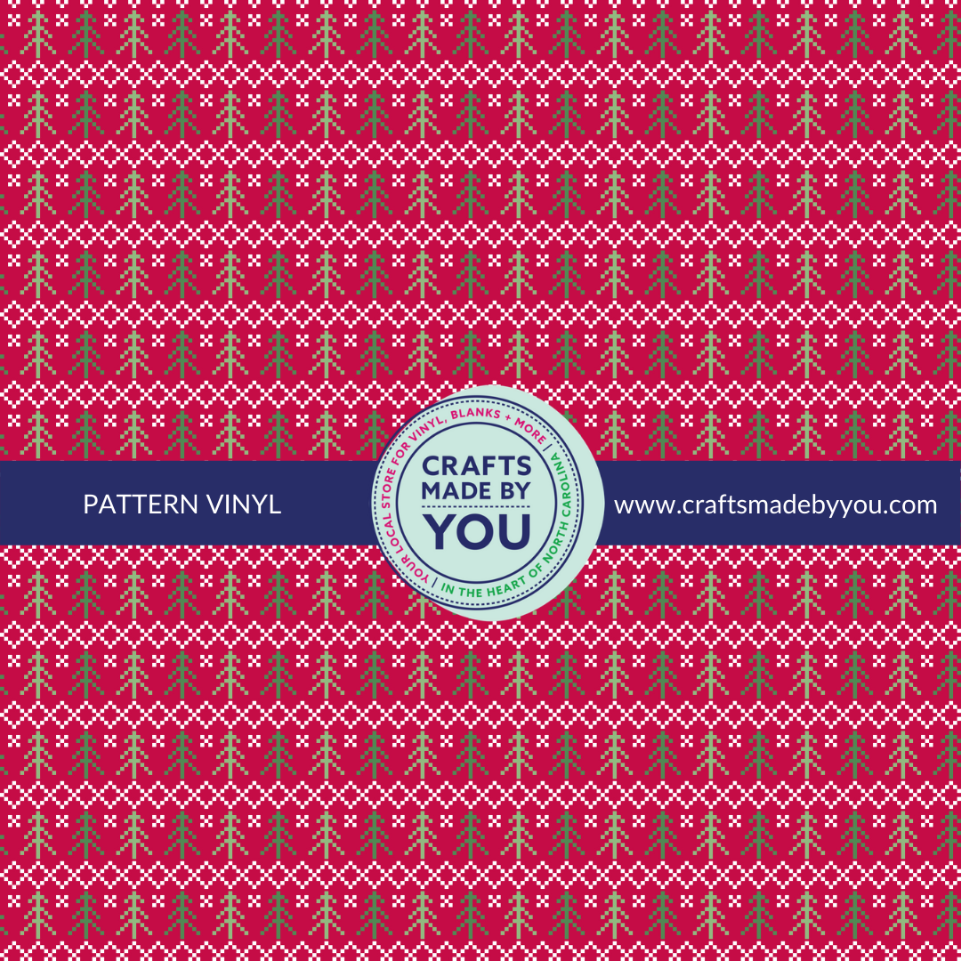 12" x 12" Pattern Adhesive Vinyl- Christmas / Holiday Tree Sweater Pattern