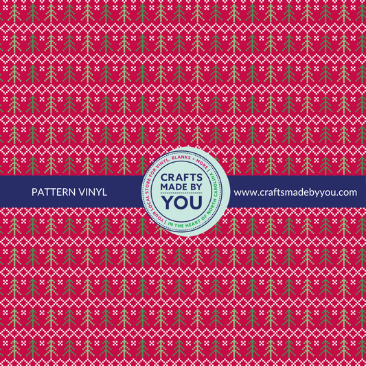 12" x 12" Heat Transfer Vinyl- Christmas / Holiday Tree Sweater Pattern