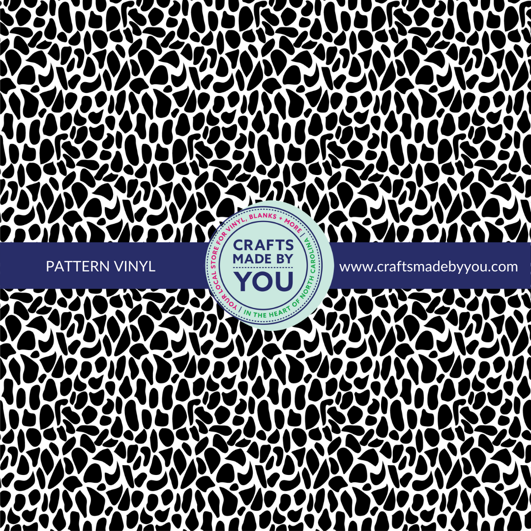 12" x 12" Heat Transfer Vinyl- Black & White Pebble