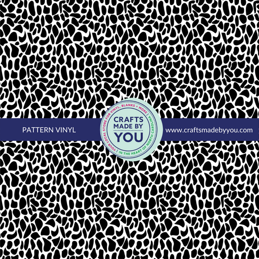 12" x 12" Heat Transfer Vinyl- Black & White Pebble