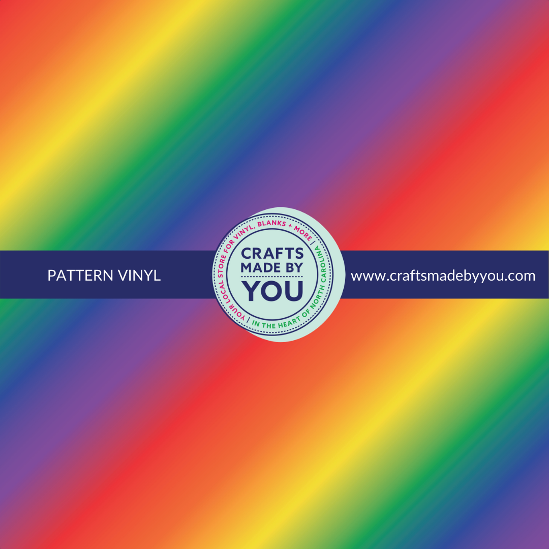 12" x 12" Pattern Adhesive Vinyl- Ombre Rainbow Diagonal