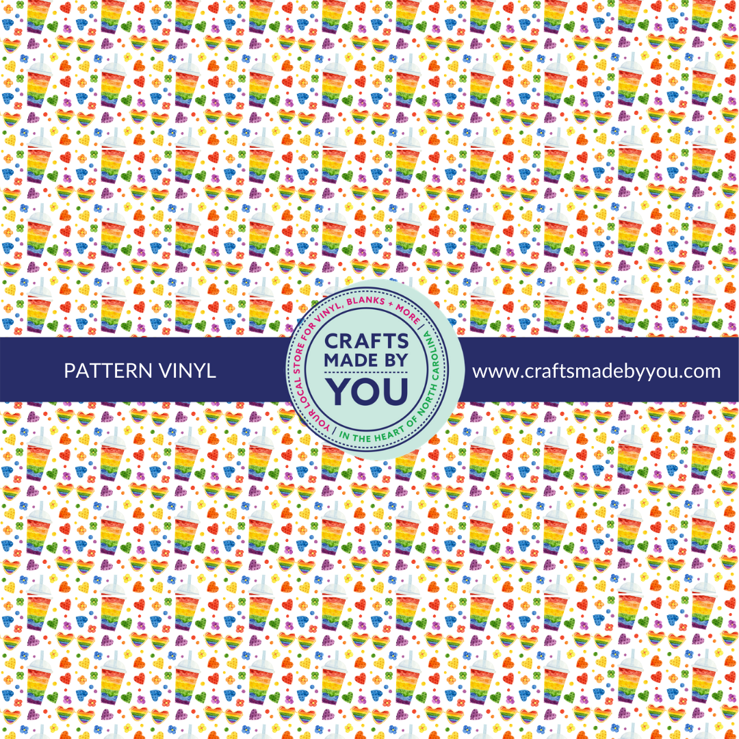 12" x 12" Heat Transfer Vinyl- Rainbow Iced Drink