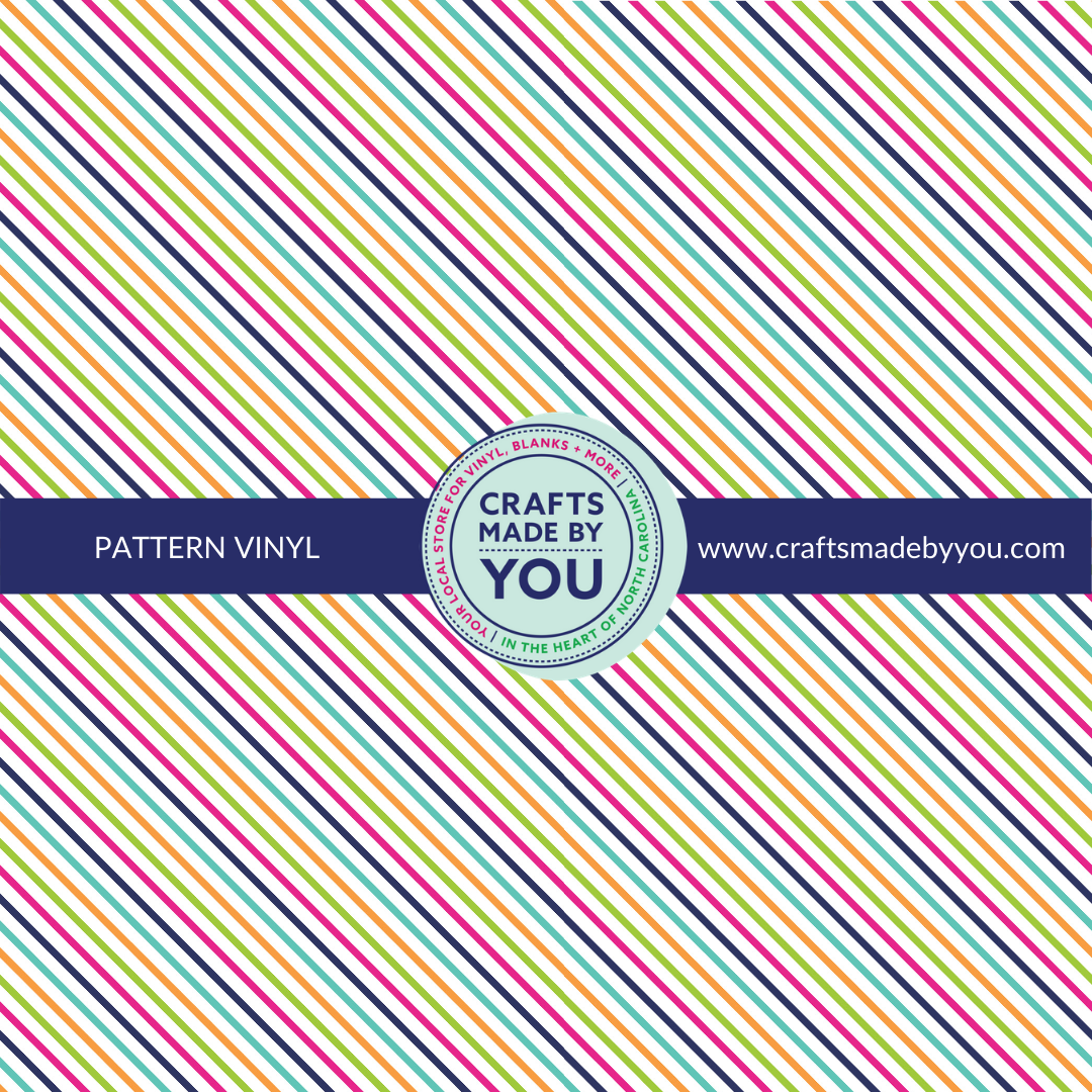 12" x 12" Heat Transfer Vinyl- Bold Color Diagonal Stripes