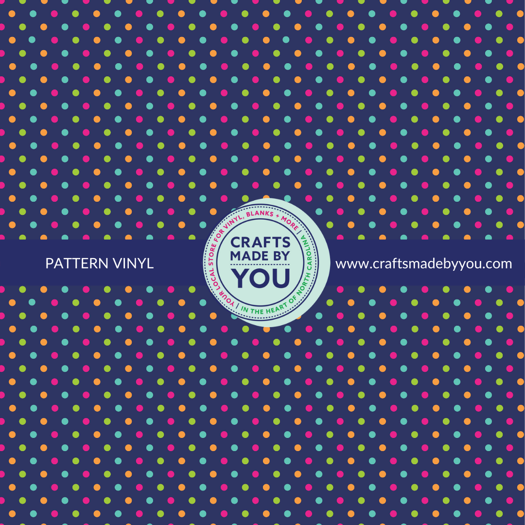 12" x 12" Pattern Adhesive Vinyl- Bold Color Polka Dot