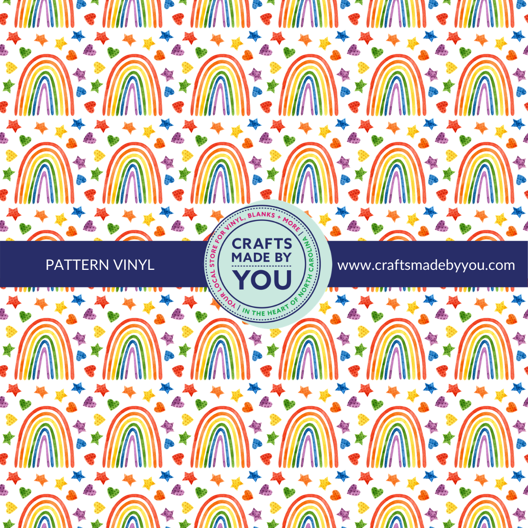 12" x 12" Pattern Adhesive Vinyl-  Watercolor Rainbow