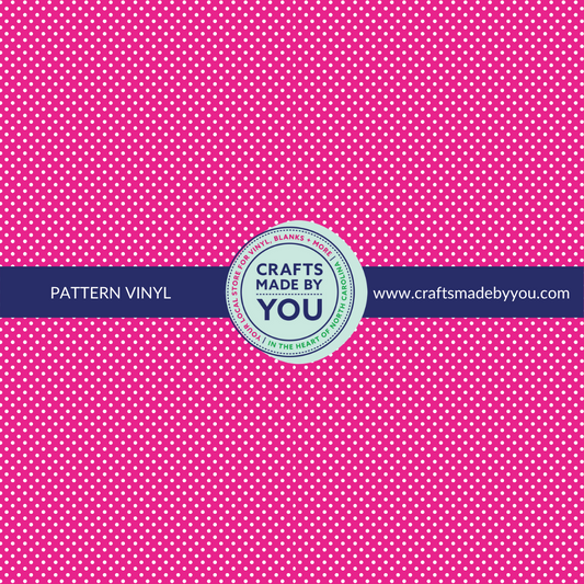 12" x 12" Pattern Adhesive Vinyl- Pink with White Polkadots