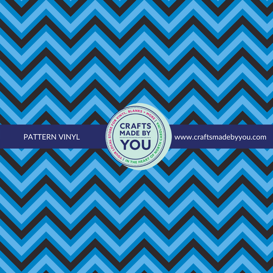 12" x 12" Heat Transfer Vinyl- Shades of Blue Chevron
