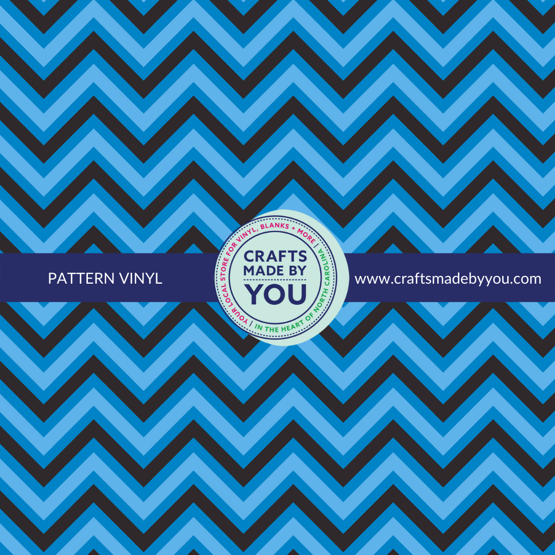 12" x 12" Pattern Adhesive Vinyl - Shades of Blue Chevron