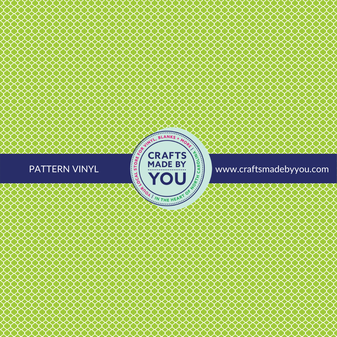 12" x 12" Heat Transfer Vinyl - Green Quatrefoil