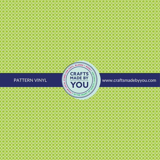 12" x 12" Heat Transfer Vinyl - Green Quatrefoil