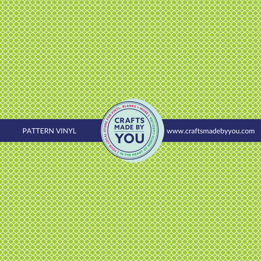 12" x 12" Pattern Adhesive Vinyl- Green Quatrefoil