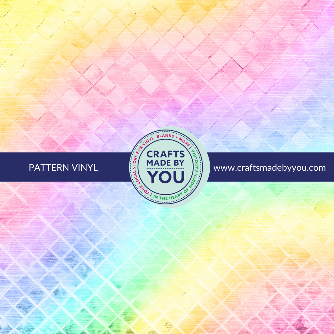 12" x 12" Pattern Adhesive Vinyl- Pastel Rainbow Diamonds